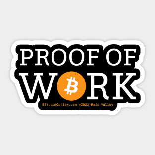 Proof of Work Bitcoin Block Slab Font Sticker